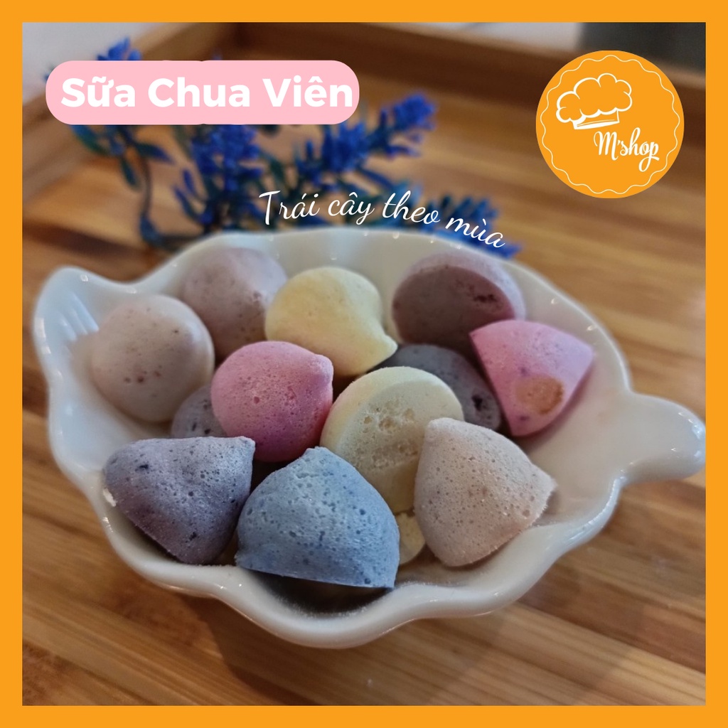 Bánh ăn dặm - bánh sữa chua khô mix trái cây (hình viên - hũ 800ml) handmade M'shop