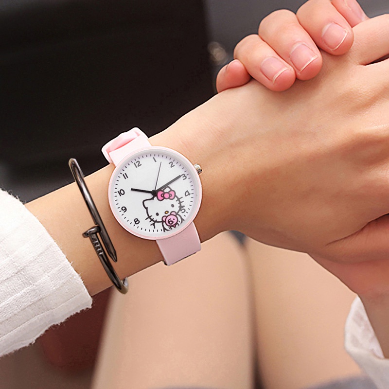 Đồng hồ đeo tay mặt Hello Kitty dễ thương cho bé