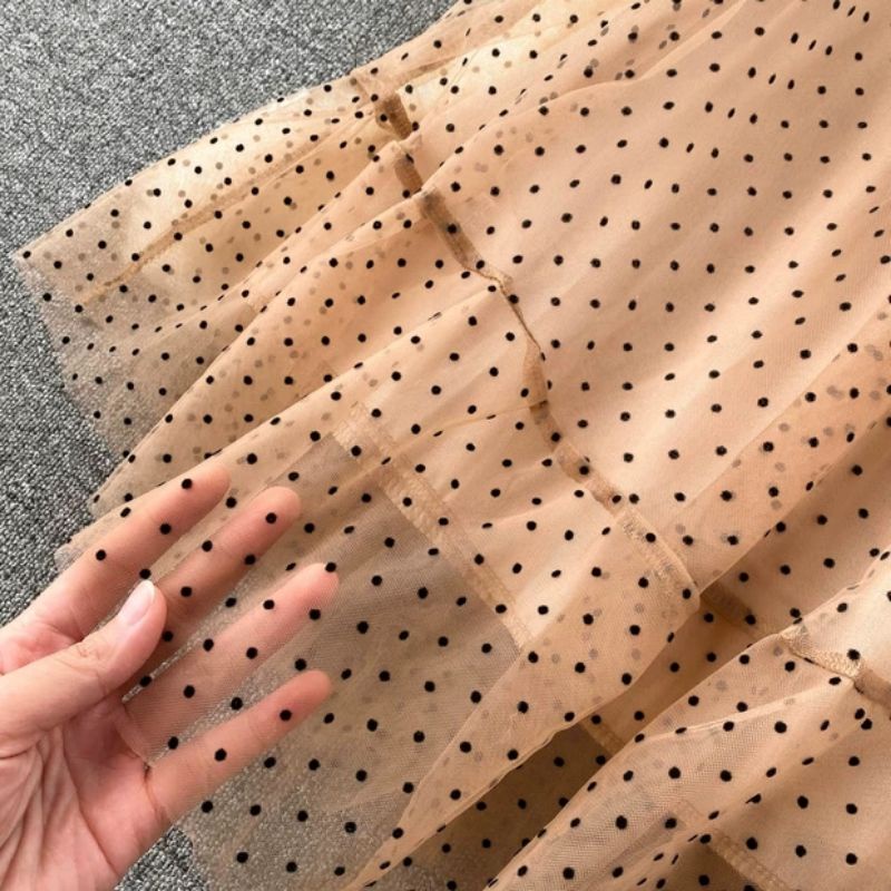 ĐẦM XÒE TAY BỒNG THẮT EO