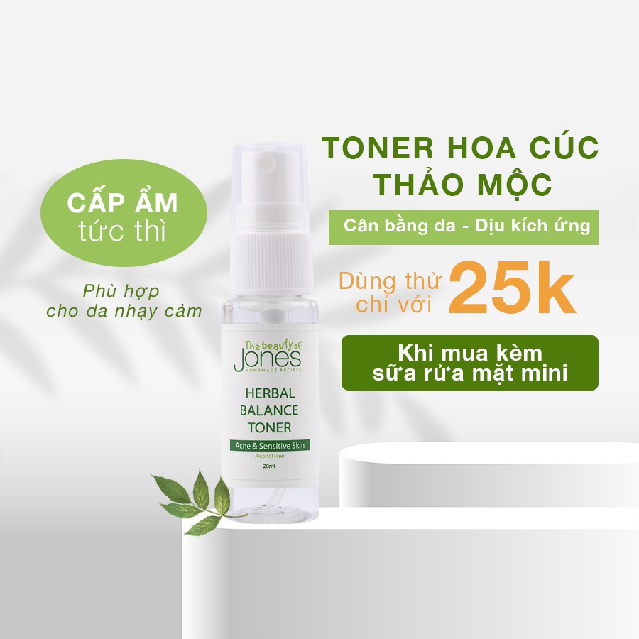 Sample Toner thảo mộc The Beauty of Jones 20ml