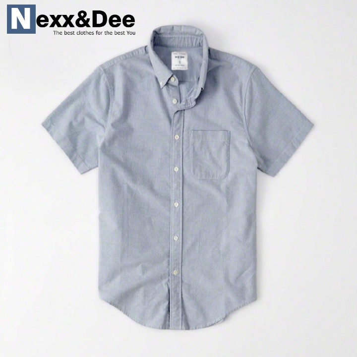 Áo sơ mi ngắn tay nam trắng công sở vải Oxford denim Nexx&Dee SM04