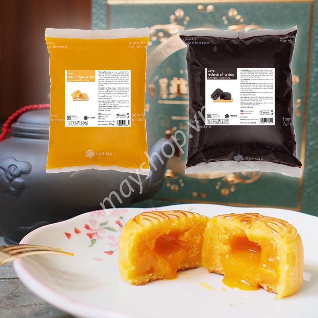 Nhân trung thu FARINA Lava Trứng muối chảy, Socola chảy, Sava Thập cẩm  -
