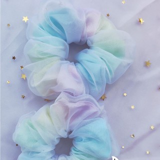 Dây buộc tóc Scrunchies cầu vồng