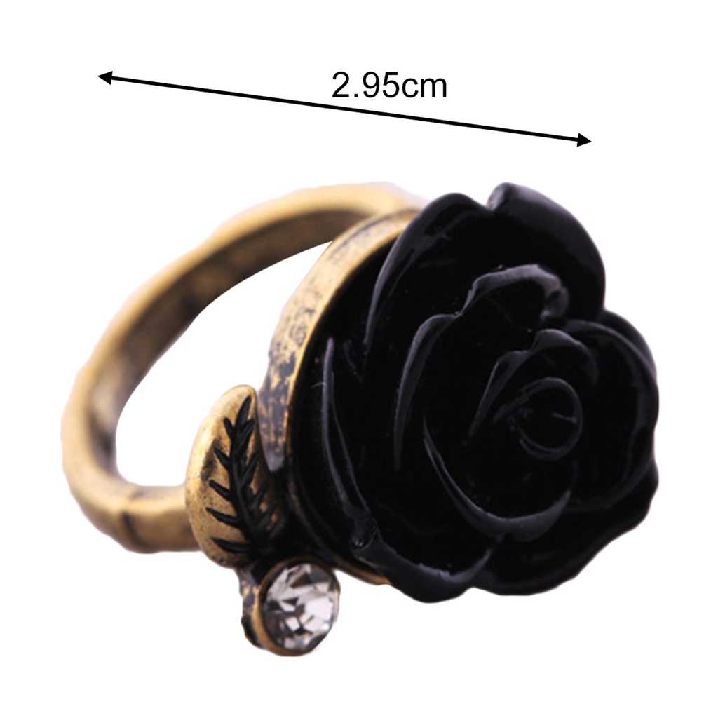 Nhẫn hoa hồng đính đá phong cách cổ điển quyến rũ dành cho nữ