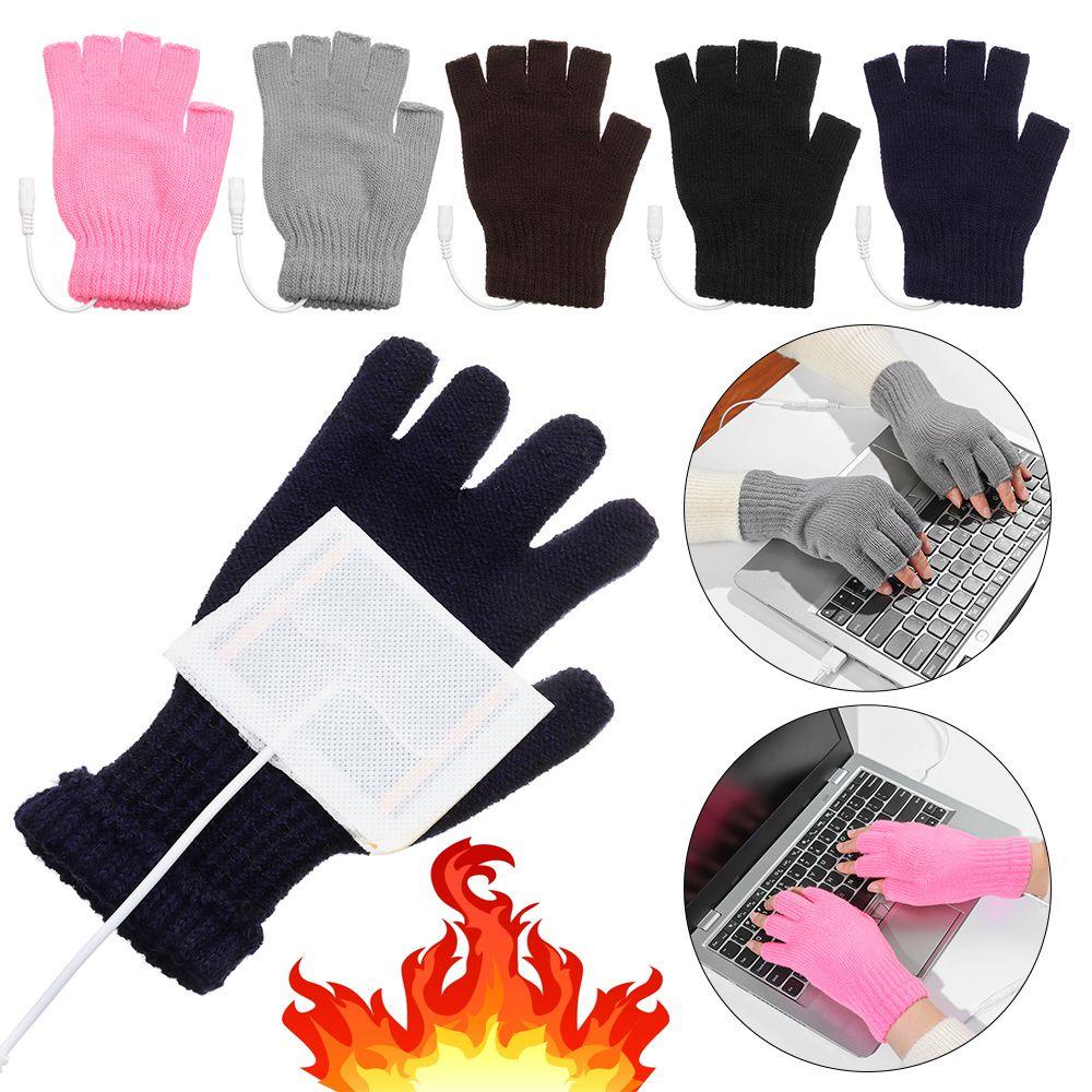 Găng Tay Sưởi Ấm Chạy Điện USB Màu Sắc Tinh Khiết Có Thể Sạc Lại