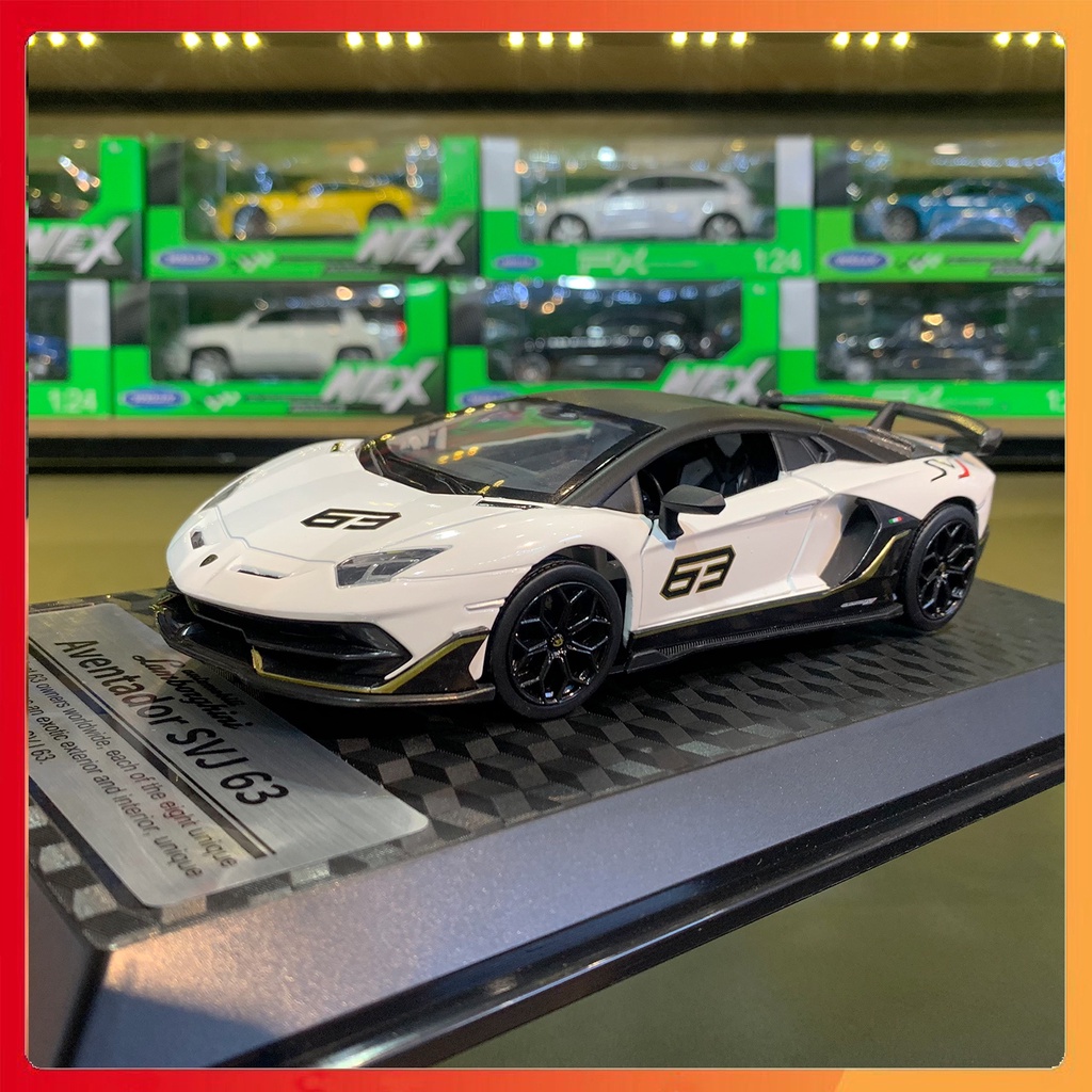 Mô hình xe Lamborghini Aventador SVJ 63 tỉ lệ 1:24 MSZ