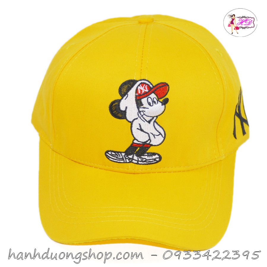 [ Hình thật ] Nón kết chuột Mickey và NY khóa xịn mũ lưỡi trai nam chất liệu vải cao cấp thoáng mát dễ thấm hút mồ hôi