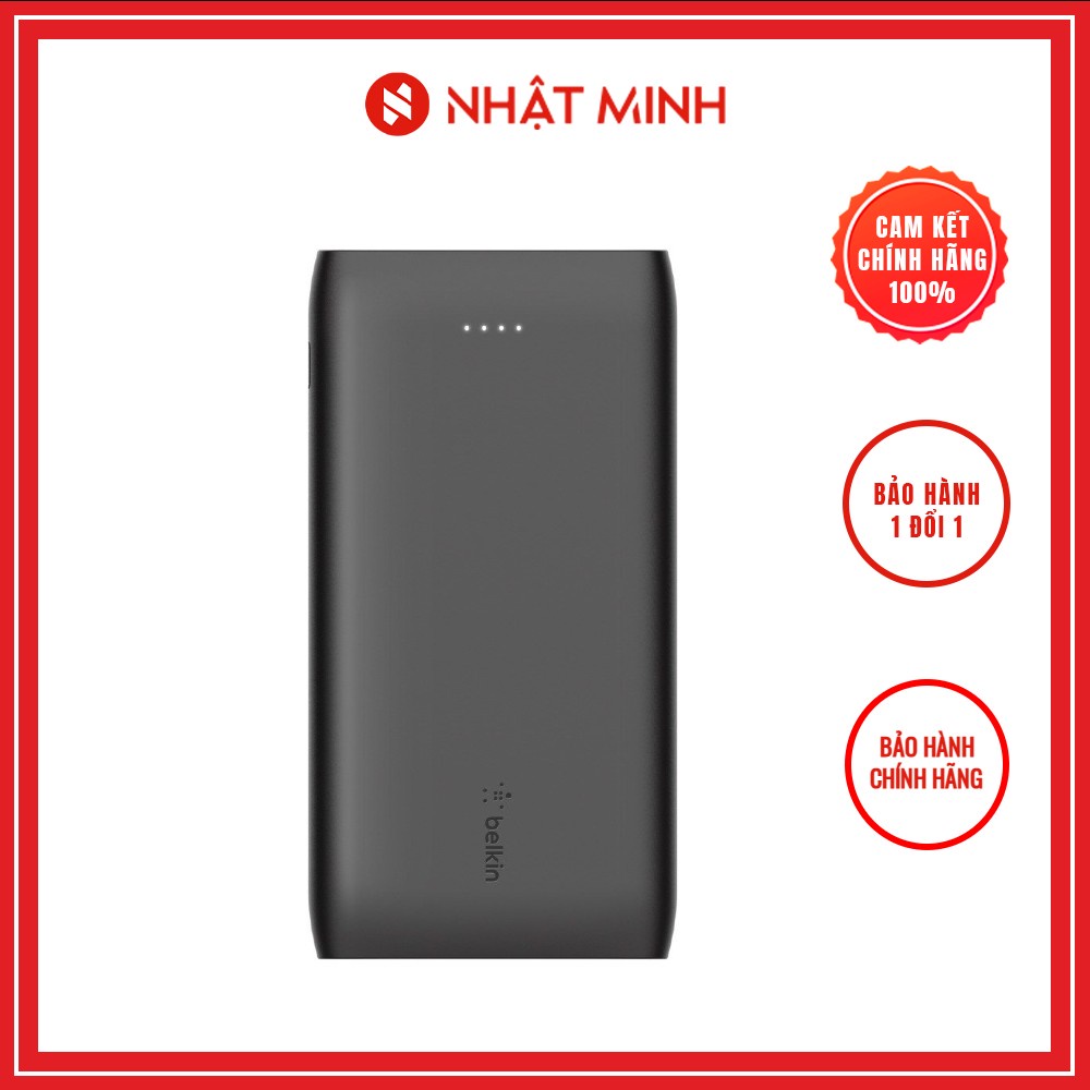 Pin sạc dự phòng Polymer Pocket Power 10000 mAh, Sạc nhanh 18w PD, cáp đi kèm A-C Belkin, hàng chính hãng