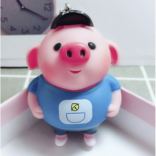 Móc khóa heo mặc áo Doreamon