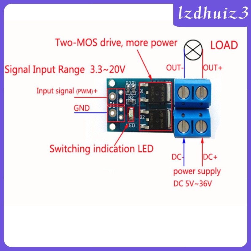 Mô-Đun Điều Chỉnh Nhiệt Độ Bảng Mạch Gemgem Loy Mos Fet Dc 5-36v