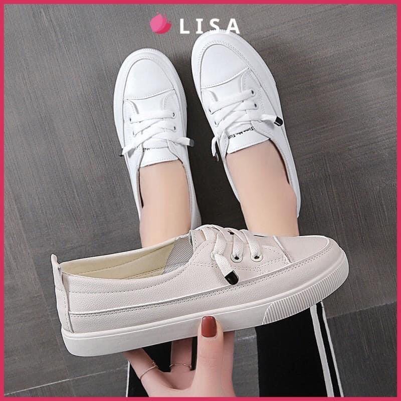 Free ship _ Giầy thể thao nữ/ slip on nữ dây rút hè 2022 lót có chữ