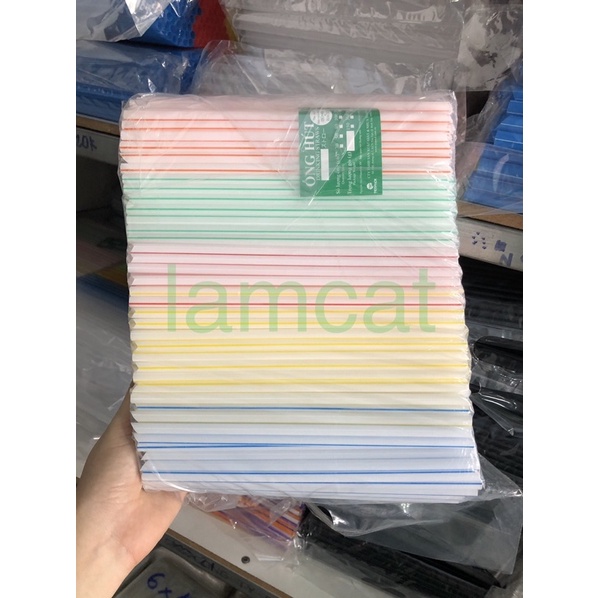 Ống hút nhựa phi 6 đủ màu đầu nhọn 500g uống nước mía, nước ngọt