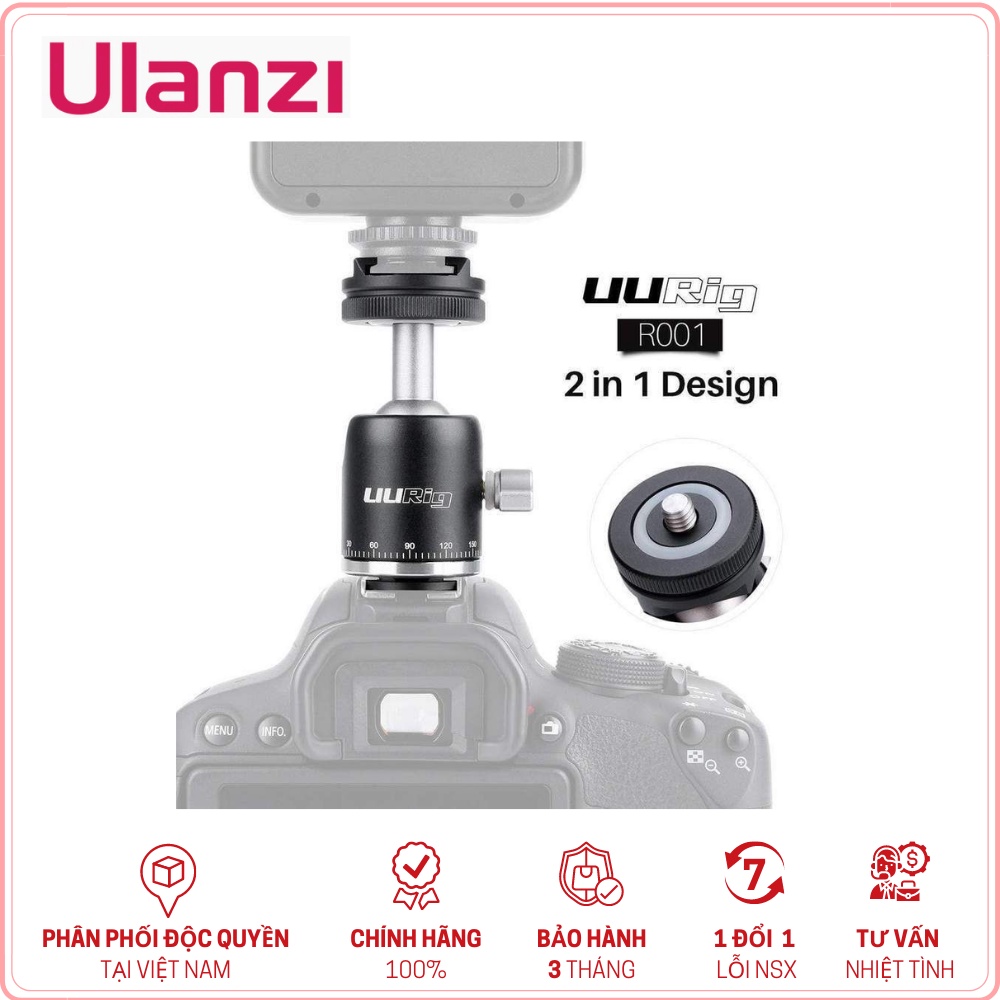 ULANZI UURIG R001 - HÀNG CHÍNH HÃNG - Ballhead xoay 360° dành cho Máy ảnh