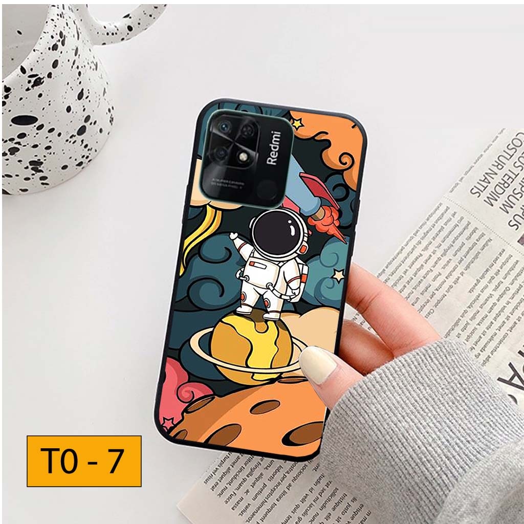 Ốp lưng Xiaomi Redmi 10C hình Phi hành gia vũ trụ ngân hà cá tính, trẻ trung, mặt lưng ép kính nano chống bể