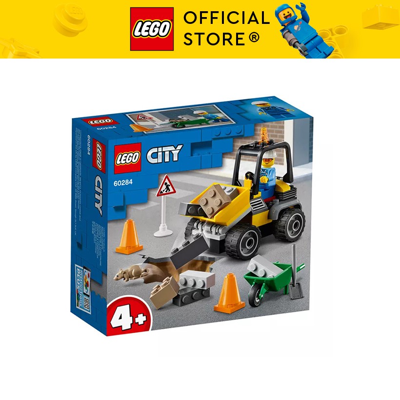 LEGO CITY 60284 Xe Xúc Lật Sửa Chữa Đường ( 58 Chi tiết) Bộ gạch đồ chơi lắp ráp cho trẻ em