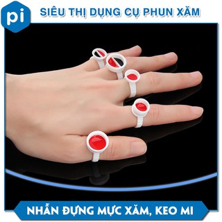 Nhẫn đựng mực xăm, sáp khắc, keo nối mi (100 chiếc/túi)