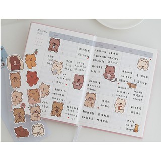 (ST024) Sticker gấu cute nhiều mẫu