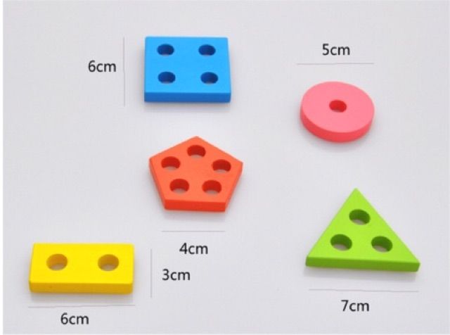 Đồ chơi thông minh] Trụ gỗ nhiều màu sắc Đồ Chơi MONTESSORI