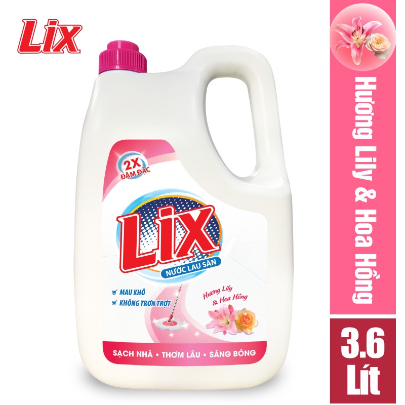 Nước lau sàn LIX hương lily và hoa hồng 3.6 lít LL360