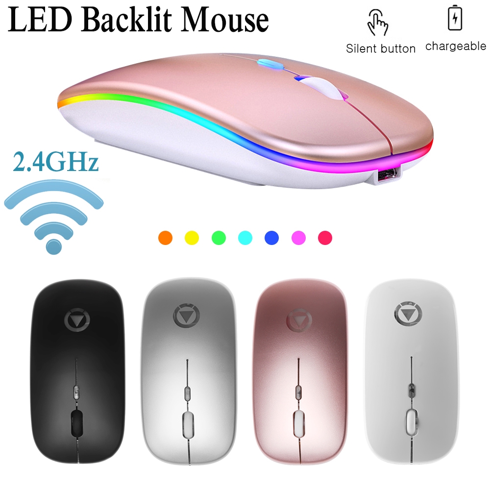 ❀SIMPLE❀ 1pc Work Long PC Laptop Ultra Thin Silent Button Super Slim Wireless Mouse