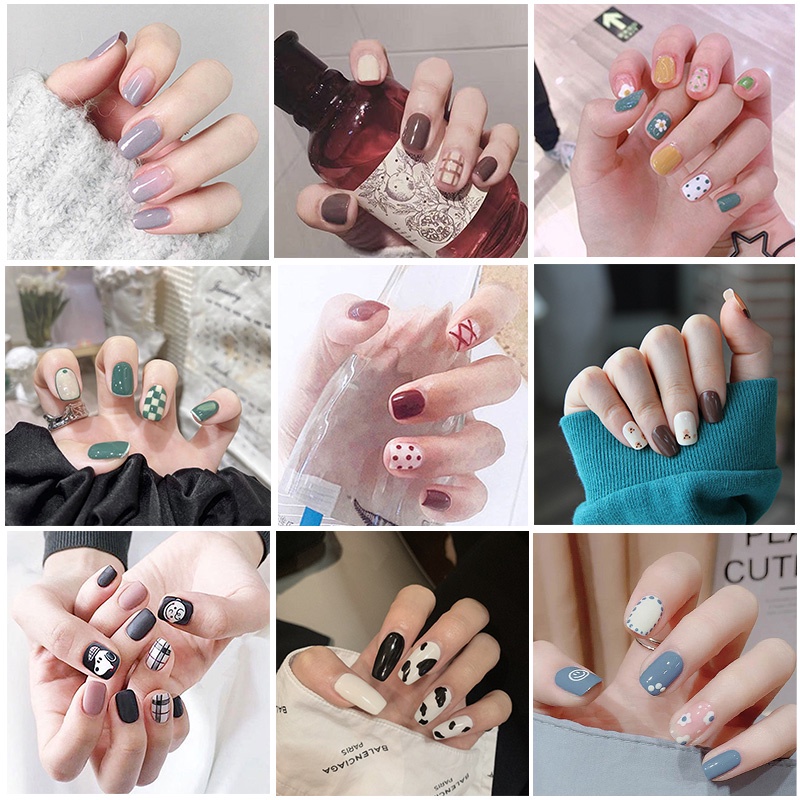 Set 24 móng tay giả toàn diện có thể tháo rời dễ thương