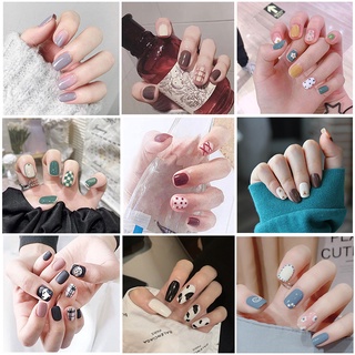 24 Móng tay giả dài có keo dán sử dụng tiện lợi