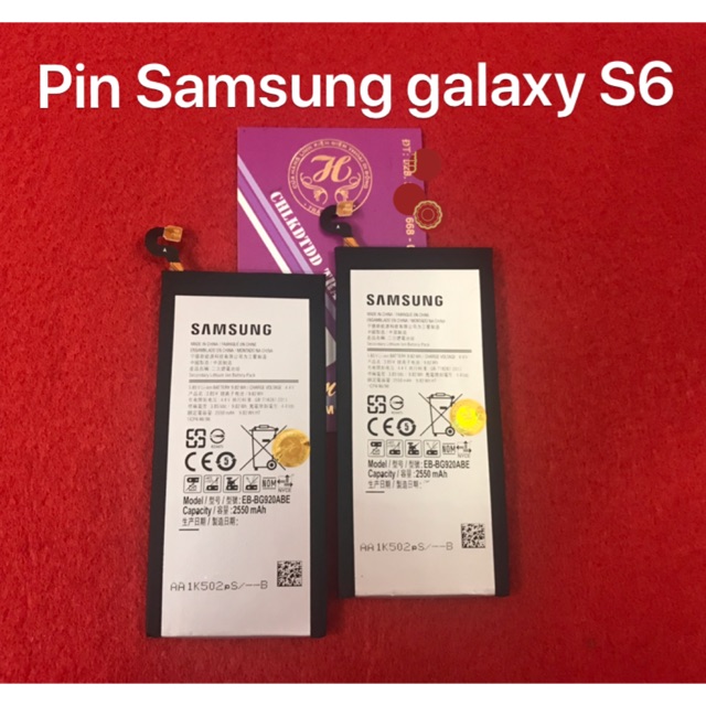 Pin thay thế dàng cho samsung galaxy S6 mã Pin(EB-BG920ABE)2550mah