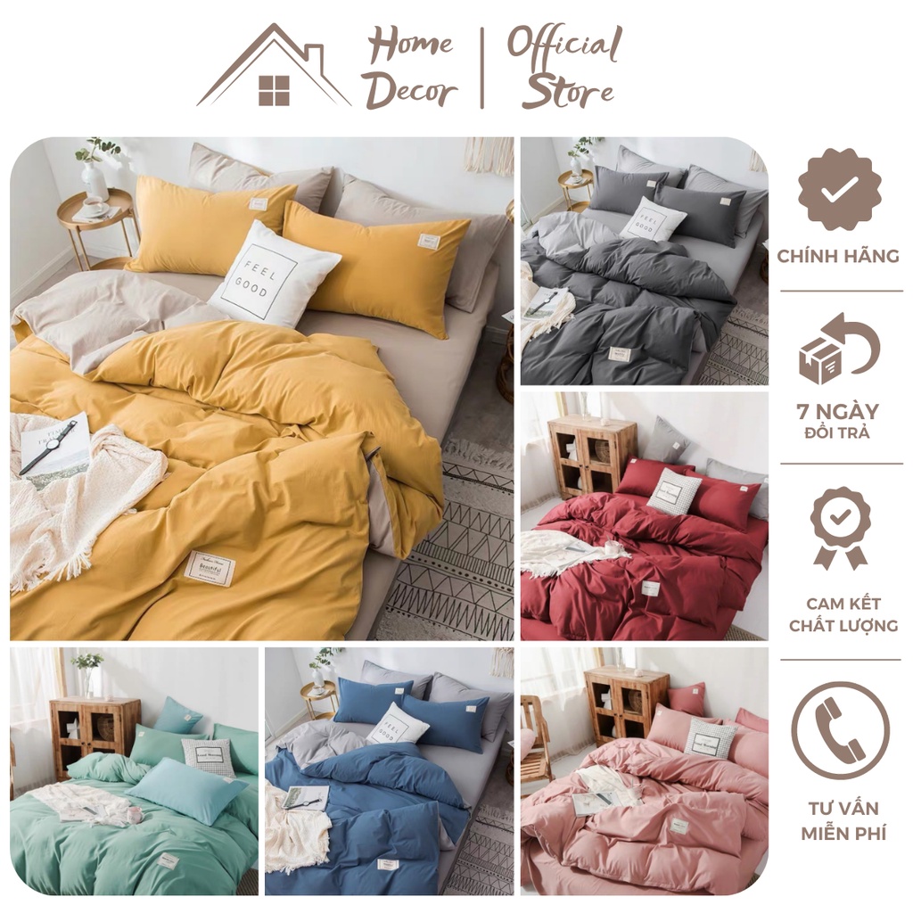 Bộ chăn ga gối cotton tici cao cấp phong cách Hàn Quốc đủ size đủ màu, ga gối cotton mềm mịn thấm hút mồ hôi-Home Decor