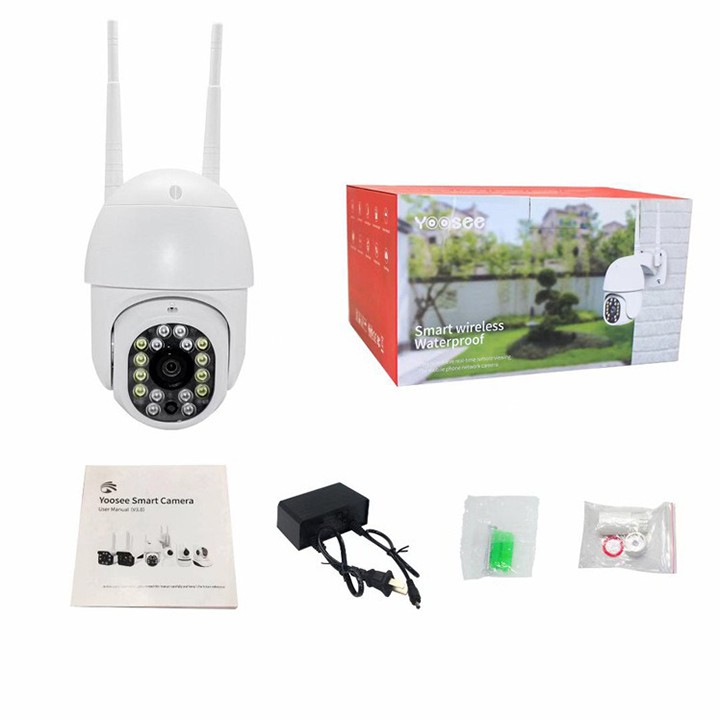 Camera IP ngoài trời X6000 Mini 16 Bóng LED Xoay 360 độ FullHD 1080P chống nước chống bụi dùng ứng dụng Yoosee