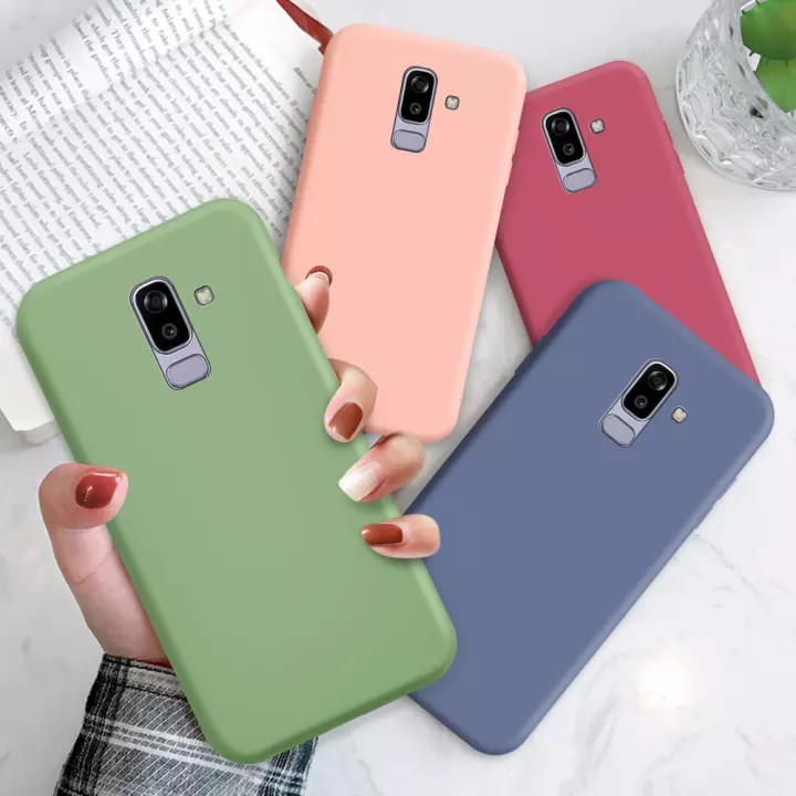 Samsung Galaxy A7 A6 J8 J4 J6 Plus 2018 Ốp điện thoại chống sốc bằng silicon lỏng sang trọng dành cho