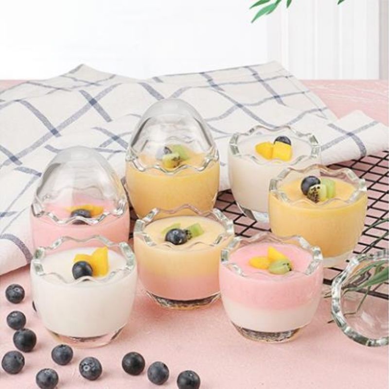 Trứng thủy tinh đựng bánh plan 60ML, đựng sữa chua 60ML, hủ đựng thực phẩm 60ML