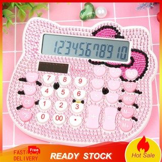 Máy tính cầm tay hình mèo Hello Kitty đính đá đáng yêu