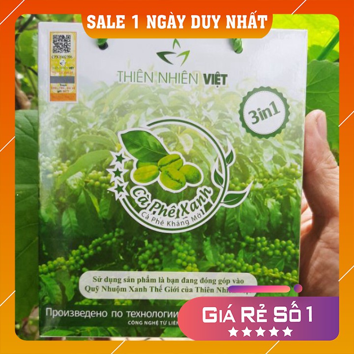 Cafe xanh ❣️ FREESHIP ❣️ Cafe xanh kháng mỡ thiên nhiên việt 10 gói, Cafe giảm cân giá sỉ