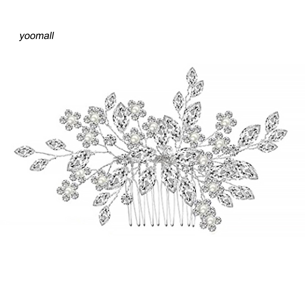/ Yo / Lược Cài Tóc Đính Kim Cương Giả Thủ Công Cho Cô Dâu Trong Tiệc Cưới