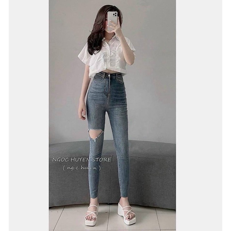 Quần jeans rách gối to  ms2368