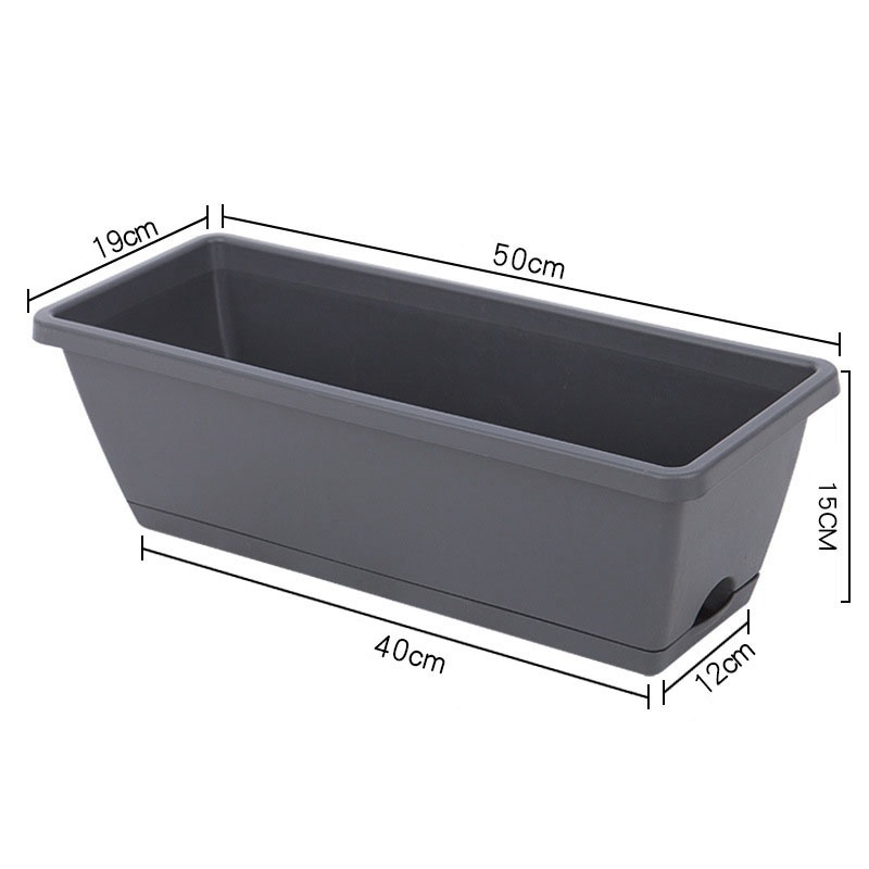 Set 2 hộp trồng cây tự tưới hình chữ nhật trang trí nhà cửa