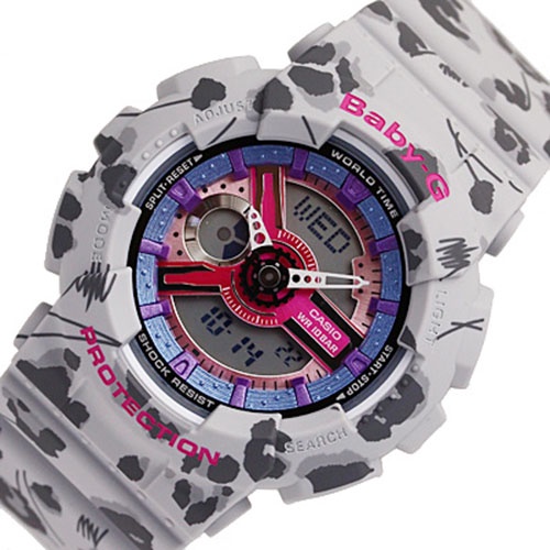 Đồng hồ nữ casio Baby-G BA-110FL-8ADR Dây Nhựa Hoạ Tiết Hoa Báo - Chống Nước 100m bảo hành quốc tế 12 tháng