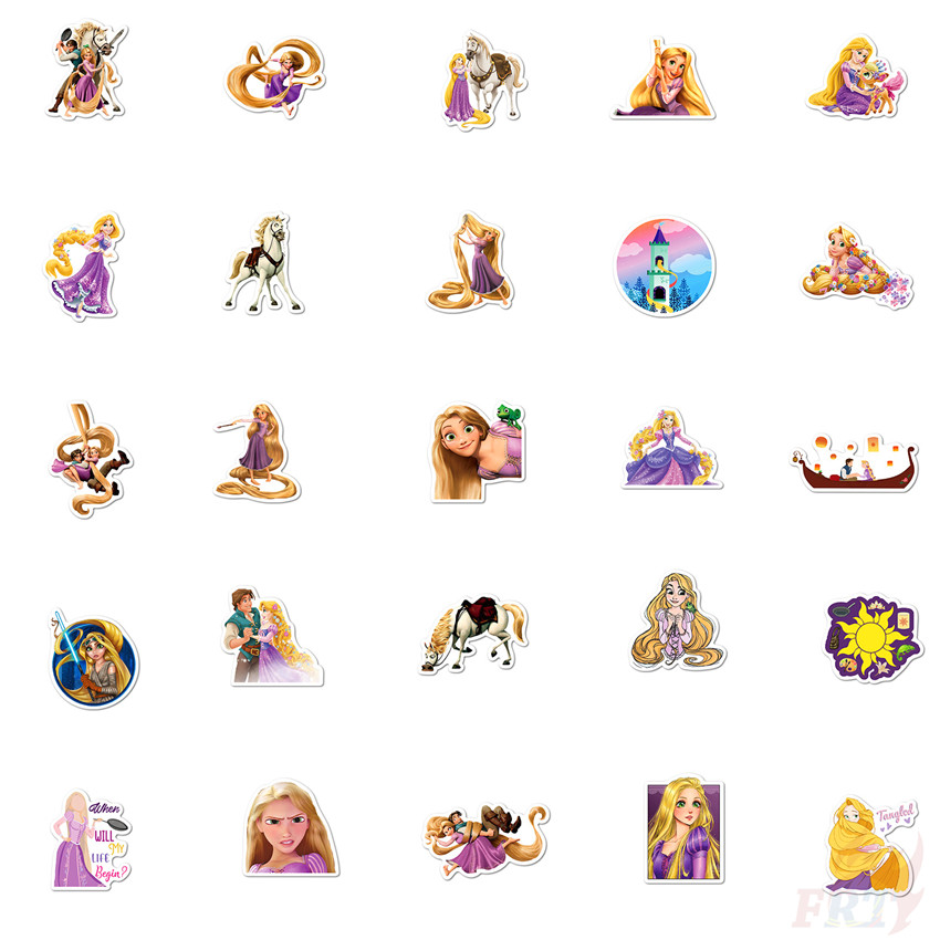 50Pcs/Set ❉ Tangled - Disney Princess Rapunzel Stickers ❉ Waterproof DIY Fashion Decals Doodle Stickers