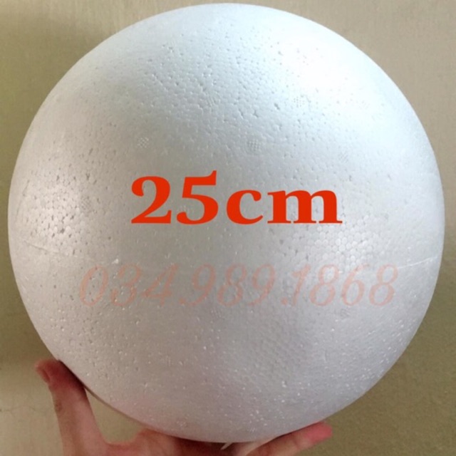 Quả bóng xốp tròn trơn dùng trang trí tiệc cưới/ decor sự kiện, đường kính 25cm (Hàng đúc xốp đặc cực đẹp)