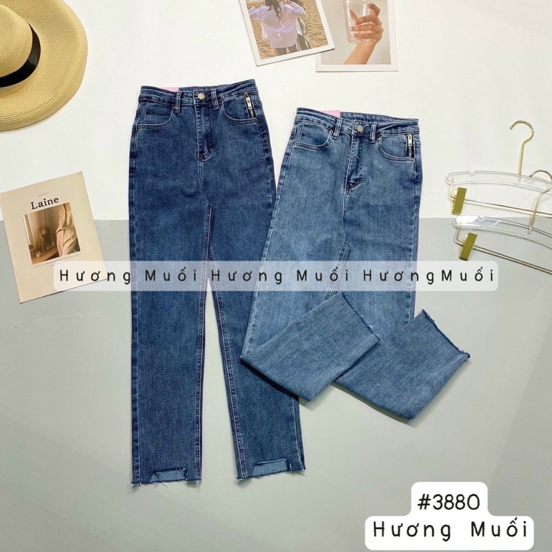 Quần jeans kéo khoá hông - mã 3880