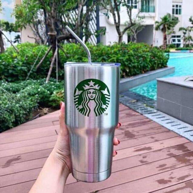 BÌNH GIỮ NHIỆT - LY GIỮ NHIỆT INOX THÁI LAN STARBUCK + 2 ỐNG HUT + TÚI CHỐNG SỐC [GIÁ SỈ BÁN RẺ]