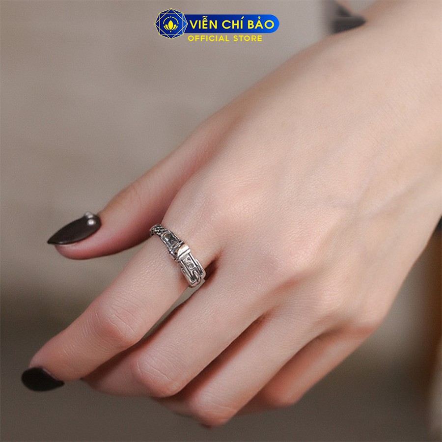 Nhẫn bạc nữ họa tiết dây lưng hở cá tính chất liệu bạc Thái 925 thời trang phụ kiện trang sức nữ Viễn Chí Bảo N000319
