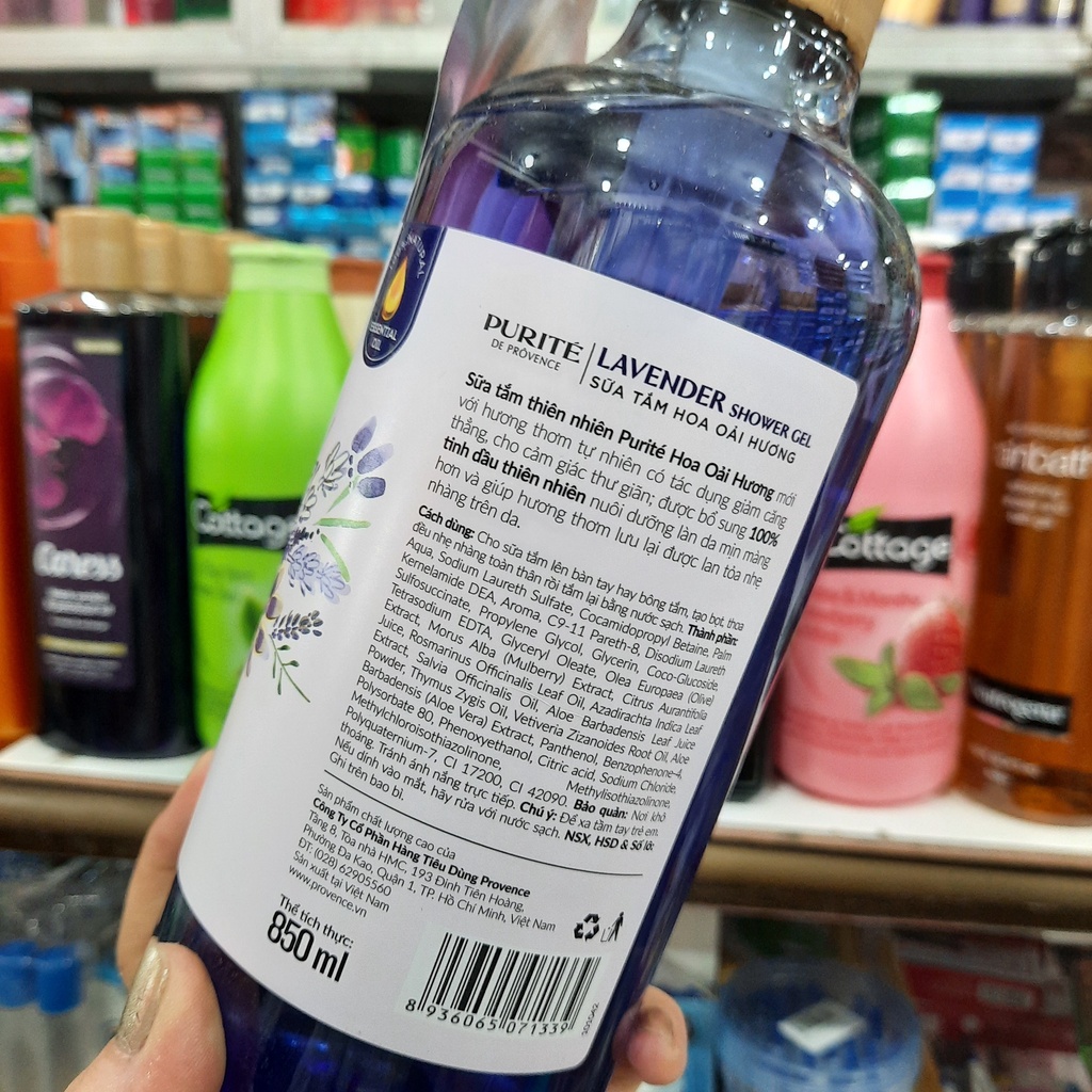 Sữa tắm Purite by Provence Hoa Oải Hương 850ml (Lavender)