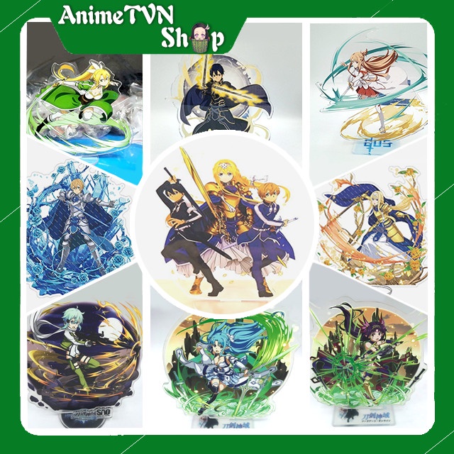 Tượng Mica Standee anime/manga Sword art Online - SAO - Nhựa Cứng Acrylic In nhiều chi tiết sắc nét có bảng tên nhân vật