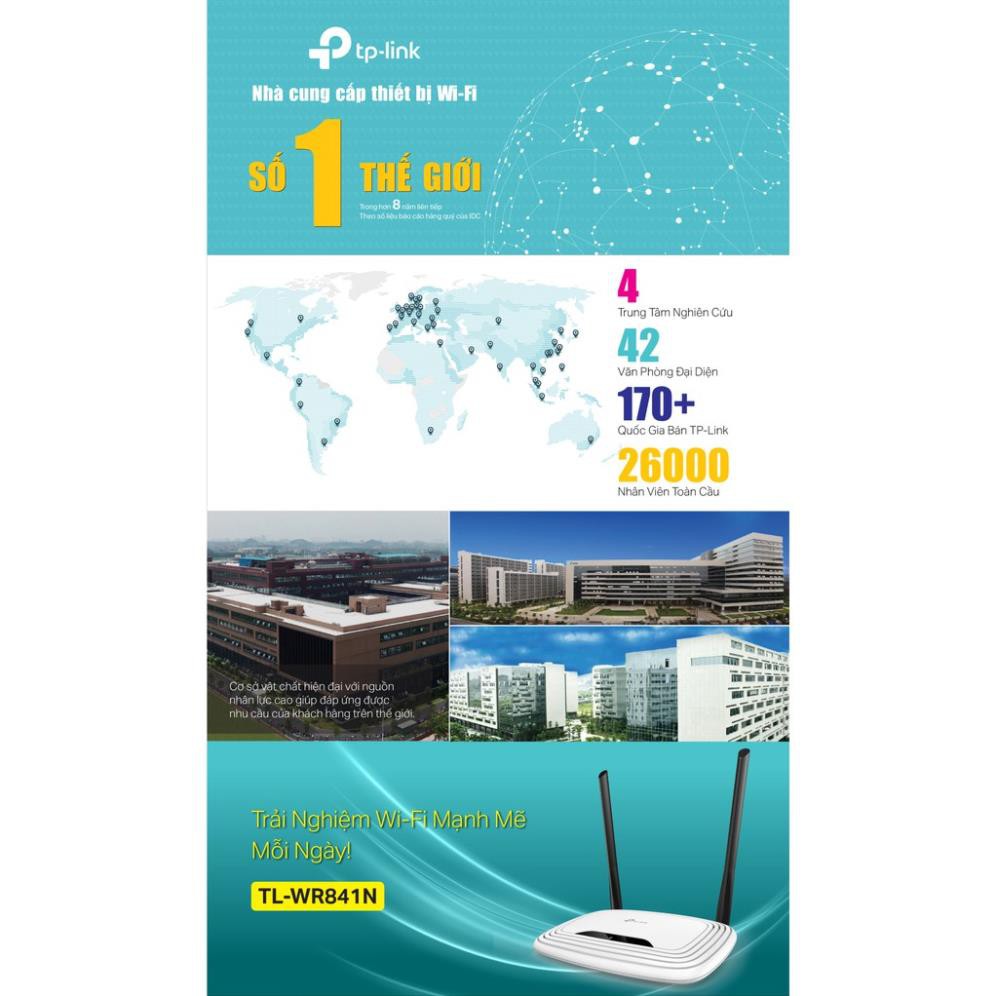 TP-Link N 300Mbps Bộ phát wifi không dây (Thiết bị mạng) - TL-WR841N - Quốc Tế Tiếng Anh - Hàng Chính Hãng | BigBuy360 - bigbuy360.vn