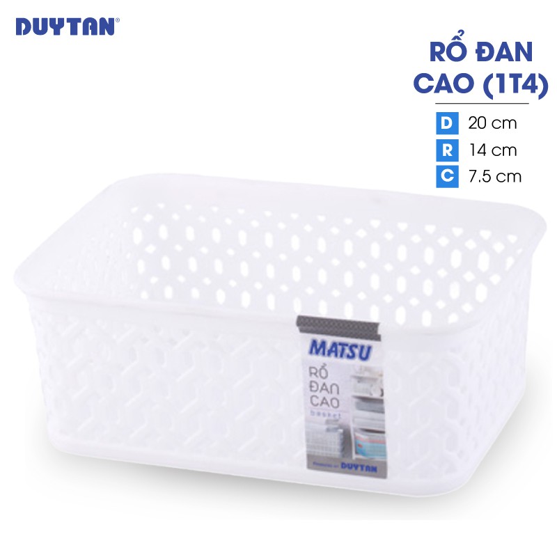 Combo 5 Rổ đan cao Nhựa Duy Tân Matsu 1T4 - Kích thước 20 x 14 x 7.5 cm