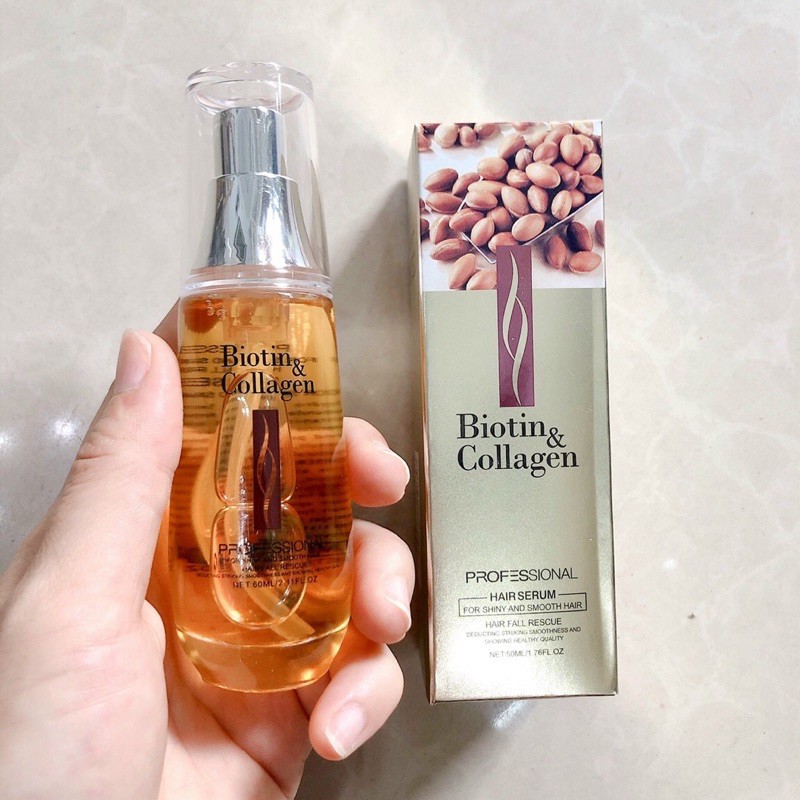 TINH DẦU  DƯỠNG BÓNG MƯỢT TÓC BIOTIN & COLLAGEN SERUM 60ML