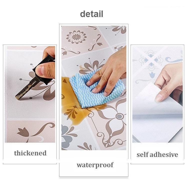 Miếng Dán Sàn Nhà Bếp / Toilet / Hành Lang Tự Dính Dày Dặn Chống Trượt / Thấm Nước / Mài Mòn Tiện Dụng