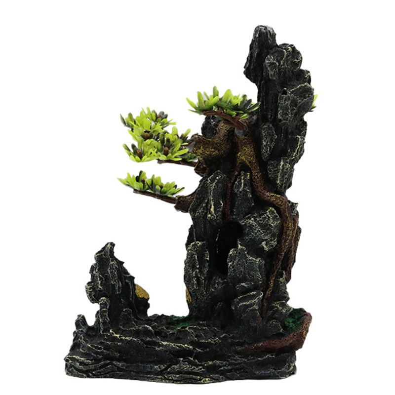 Mô hình hòn non bộ bằng nhựa resin nhân tạo trang trí bể cá