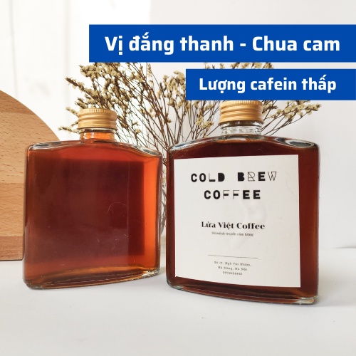 Cold Brew Cà phê pha sẵn đóng chai thủy tinh 250ml cafe ủ lạnh loại arabica typica specialty cao cấp, văn phòng